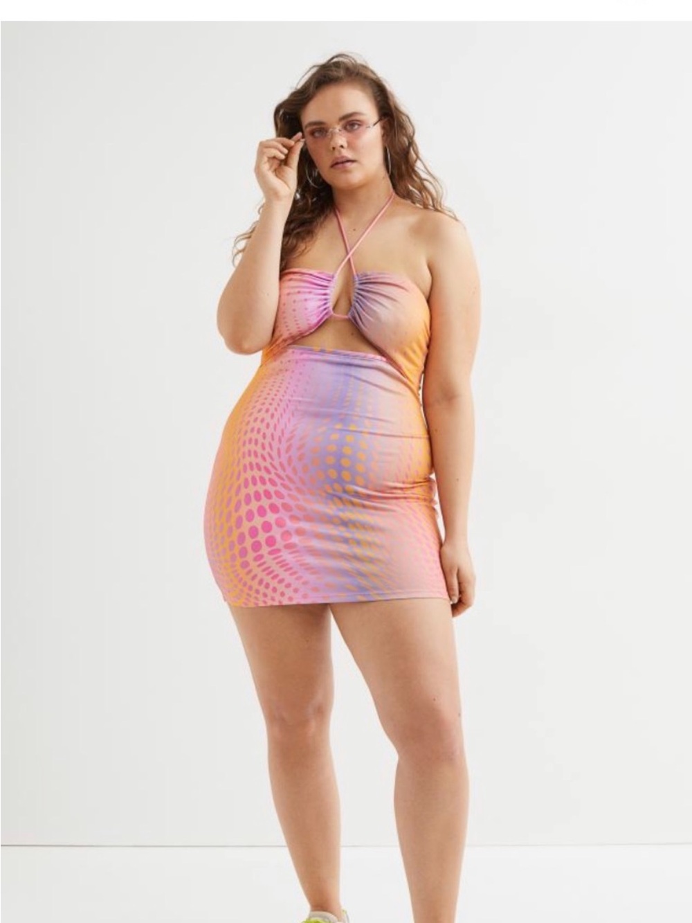 ☀️ H&M ☀️ colourful cutout halter dress